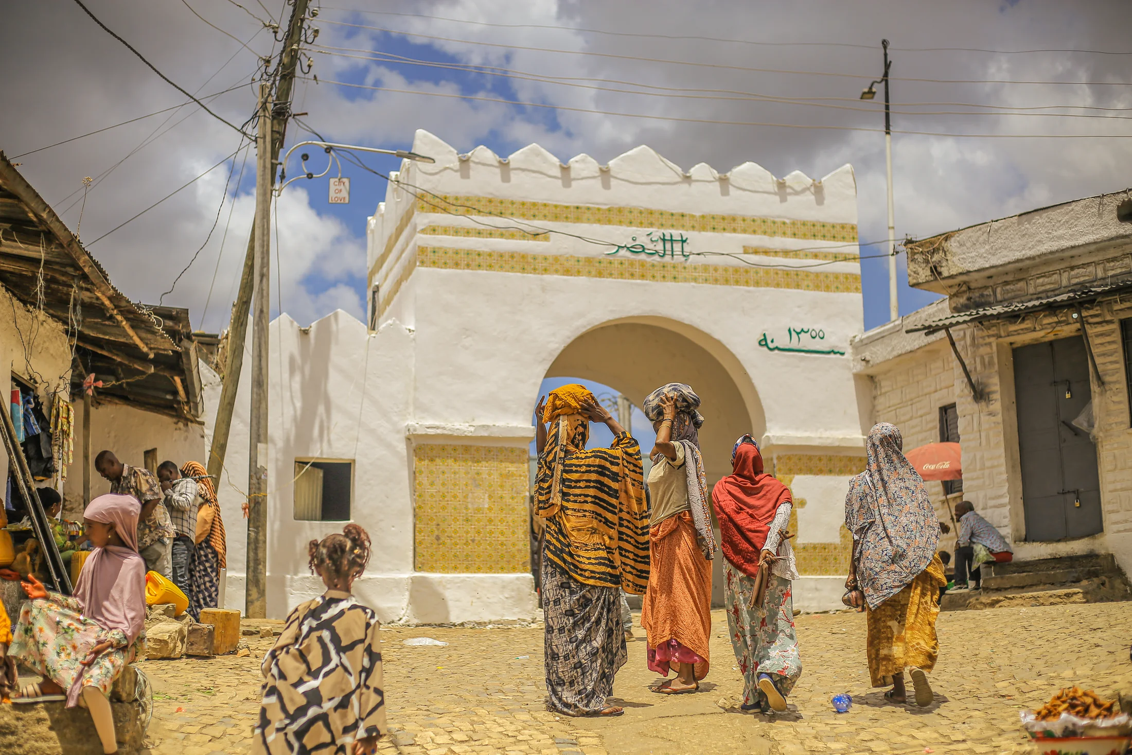 A vivid cultural scene in historic Harar